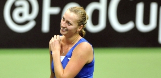 Petra Kvitová slaví postup do finále Fed Cupu.
