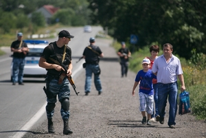 Příslušníci policie samozvané Doněcké lidové republiky.
