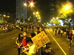 Prodemokratičtí demonstranti.