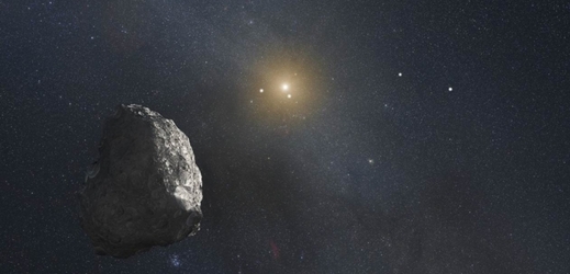 Balvan, k němuž míří sonda New Horizons, jak si ho představuje kreslíř NASA.