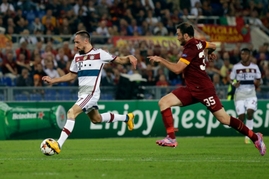 Franck Ribéry v zápase proti AS Řím.