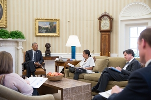 Obama se svými poradci.