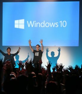 Foto z oslav po uvedení Windows 10 na trh.