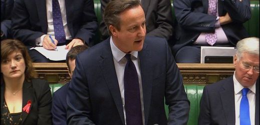 David Cameron v parlamentu.