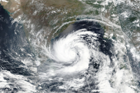 Satelitní snímek cyklonu.