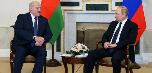 Běloruský prezident Alexander Lukašenko a ruský prezident Vladimir Putin.
